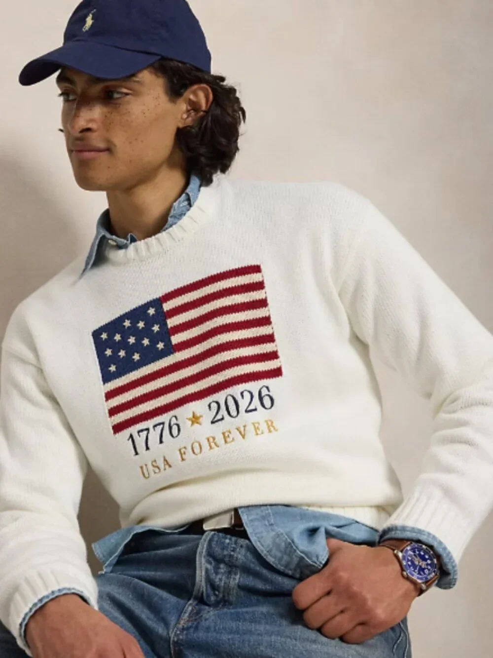 American Icons Stamp Sweater Save your Wishlist Polo Ralph Lauren - Picture 2 of 3